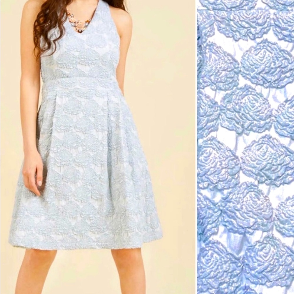 Modcloth Light Blue Lace Dress